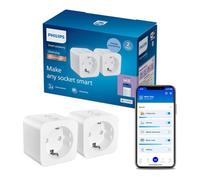 Philips Smart Lighting Enchufe Inteligente Matter Tipo F, Automatizaciones, Controles de Voz/Aplicación, Connected by WiZ, 2 Ud.