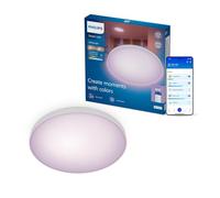 Philips Smart Lighting Plafón LED de Techo, Redondo, 37,5 cm | Color y Blanco Ajustable, 2200 K-6500 K, Smart LED, 24 W, 2600 lm, Regulable Bajo, Connected by WiZ, Hogar Inteligente