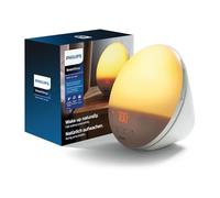 PHILIPS SmartSleep Wake-up Light - Luz de cabecera y despertador, Simulación del amanecer de colores, 20 niveles de brillo, 6 sonidos naturales, Función de luz nocturna, Modelo HF3521/01