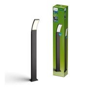 PHILIPS Splay Poste Exterior Ultraeficiente, 800 lm, 2700 K, PowerShield, IP44 Resistente a la Intemperie, Duradero, Aluminio, Larga Vida Útil, LED Integrado, Gris Antracita