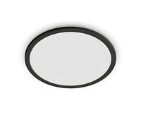 Philips - Plafón Philips Superslim, lámpara LED de techo funcional, color negro, luz blanca cálida regulable, 27K - 15W