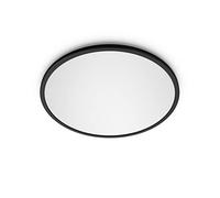 Philips SuperSlim Plafón LED de techo con SceneSwitch (15 W), 3 niveles de brillo, Luz blanca cálida, EyeComfort, negro, 25 cm