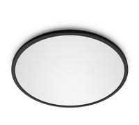 Philips SuperSlim Plafón LED de techo con SceneSwitch (18 W), 3 niveles de brillo, Luz blanca cálida, EyeComfort, negro, 30 cm