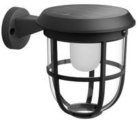 Philips Ultraeficiente: Aplique pared Exterior Radii Ultraefiencte, alimentación solar, 1.3W, 3000K, negro, sensor movimiento, resistente a intemperie IP44