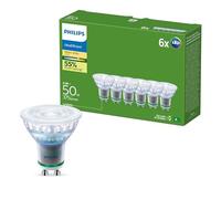 Philips Ultraeficiente Foco LED PAR16 GU10 2700K 375lm 2.1W/50W, Pack de 6 | Luz Blanca Cálida, EyeComfort, 55% Menor Consumo, Sustituye Halógenos 50W, Ideal para Lámparas, Focos Empotrados o de Carril