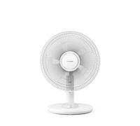 PHILIPS Ventilador de mesa compacto serie 1000 - potente y silencioso 35 dB(A), Caudal de aire de 2.000 m³/h, 3 ajustes de velocidad, rotación 80° e inclinación 30°, blanco (CX1030/00)