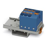PHOENIX CONTACT Bloque de distribución PTFIX 10/6X4-NS35 BU, 800 V, 63 A, número de conexiones 7, sección transversal 0,2 mm²-6 mm², AWG 24-10, ancho 28,6 mm, azul, 1 unidad