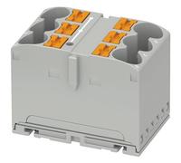 PHOENIX CONTACT Bloque de distribución PTFIX 6X10/S GY, 37 mm de ancho, 20-6 AWG, 450 V tensión nominal, 57 A corriente nominal, 6 conexiones, 0,5 mm² - 16 mm², sección transversal, gris, 10 unidades