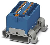Phoenix Contact CONTACT PTFIX 10/12X4-NS35A BU bloque de distribución, 800 V, 32 A, número de conexiones 13, sección transversal 0,2 mm² - 6 mm², AWG 24-10, ancho 46,3 mm, azul, 1 pieza