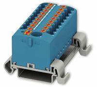 PHOENIX CONTACT PTFIX 6/18X2,5-NS35A BU - Bloque de distribución horizontal y alimentación integrada, 690 V, 24 A, número de conexiones, sección transversal 0,14 mm²