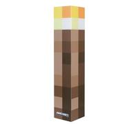 Phoenix Group AG Minecraft: Linterna LED - Réplica de antorcha de píxeles Brownstone de 11 Pulgadas, 4 Opciones de luz, Montaje en Mesa de Pared, Carga USB, lámpara de luz Nocturna temática de Juego,
