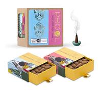 PHOOL LUXURY INCENSE Good Vibes Pack (80 conos de incienso, 2 fragancias: rosa india y cedro blanco)