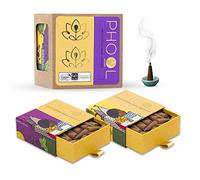 PHOOL LUXURY INCENSE Paquete de meditación (80 conos de incienso | 2 fragancias: Nagchampa y pachulí) (rosa)
