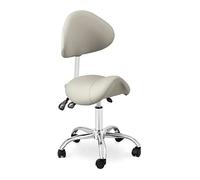 Physa Taburete de Estética Asiento para Cosmética Mannheim Mannheim Gray (Estructura: Acero Cromado, Tapicería: Piel sintética (PVC), Color: Gris, Plateado)