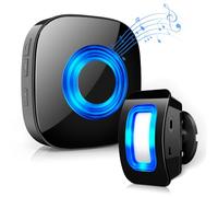 PHYSEN Sensor de Movimiento Inalámbrico con Alarma Sonora, Avisador Puerta Tienda Sensor Movimiento,Timbre Inalámbrico, 58 Tonos + 5 Volúmenes, para Entrada/Hogar/Tienda/Oficina