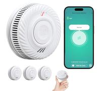 PHYSEN Smart WiFi Detector de Humo 10-Año Batería, Detector de Humo con Sensor Fotoeléctrico, Función de Silenciado y Autocomprobación, Certificado DIN EN14604, Compatible con Tuya/Smart Life APP, 3St