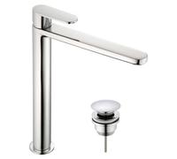 pianura: Grifo monomando para lavabo de gran tamaño (XXL) con válvula de desagüe tipo "pop-up" incluida
