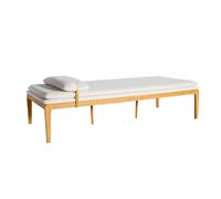 PIB Chaise longue de roble y tela crema Alba
