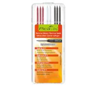 Pica Marker - Minas de recambio 4070 - Set de 8 2B gris/rojo/blanco - Resistente al agua