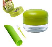 Picadora de ajos: material plástico duradero de alta calidad, equipo de cocina profesional, manual ergonómico portátil con contenedor, sistema avanzado de protección alimentaria | Más fiable