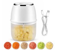 Picadora de cocina, picadora de cebolla, 350 ml, 6 cuchillas de acero inoxidable, con cable de carga tipo C para la cocina doméstica y para viajes de campamento, adecuado para picar carne, pimientos