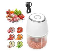 Picadora eléctrica de 350 ml, picadora de verduras, cebolla, picadora eléctrica multipicadora, hoja de acero inoxidable 304, USB tipo C, carga USB tipo C, cebolla, picadora para verduras, carne, ajo
