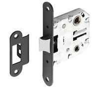 Tesa Picaporte unificado 2004U5RNE para alto tráfico, entrada 50 mm, frente redondeado, negro