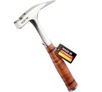 PICARD Martillo de carpintero de acero inoxidable Nº 790 liso | Soporte magnético para clavos | Mango de cuero de núcleo resistente a la torsión | Peso: 907 g | Ideal para techadores y carpinteros |