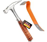 PICARD Martillo de orejas Nº 790 ½ + Mini BlackGiant® + Adhesivo | 800g de peso total | Punta lisa | Soporte magnético para clavos | Resistente a la corrosión | Mango de cuero de acero al carbono