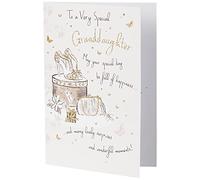 Piccadilly Greetings Group Ltd Bonita tarjeta de felicitación de cumpleaños con revestimiento de purpurina para una abuela muy especial, humo blanco, 17,8 x 12,7 cm