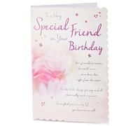 Piccadilly Greetings Group Ltd Regal Publishing - Tarjeta de cumpleaños para amigos (22,8 x 15,2 cm), color rosa, blanco y marrón