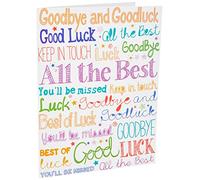 Piccadilly Greetings Group Ltd Sloane Graphics - Tarjeta de despedida, con frase en inglés “Goodbye and Good luck”, (298 x 222 mm)