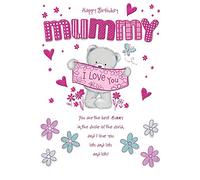 Piccadilly Greetings Group Ltd Tarjeta de felicitación de feliz cumpleaños para mamá, tamaño grande, 9 x 6.25 pulgadas, color rosa