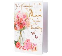 Piccadilly Greetings Regal Publishing - Tarjeta de cumpleaños para mamá, 9 x 6 pulgadas, color rosa