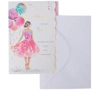 Piccadilly Greetings Tarjeta de cumpleaños para nieta, 25,4 x 17,8 cm, color gris, melocotón, rosa