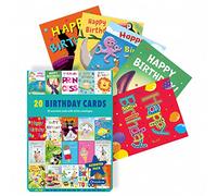 Piccadilly Greetings Tarjetas de cumpleaños surtidas para niños, paquete de 20, 5 x 7 pulgadas, 20 diseños coloridos únicos con sobres blancos, adecuadas para niños y niñas