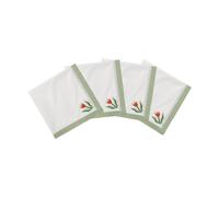Pick a Poppy Madelen Möllard Tulip servilleta de algodón Verde claro. paquete de 4. 45x45 cm