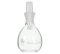 Picnómetro de laboratorio de 25 ml, de vidrio, con tapón, para medición de densidad
