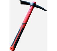 Pico de 38 cm con mango de goma - azada de acero resistente para suelos duros - Azada de mano para jardinería, exterior, trekking, bushcraft y supervivencia