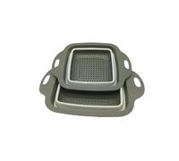 picolar 2 Piezas Coladores de Silicona Plegable, Cesta de Drenaje, Coladores de Alimentos, Coladores de Cocina Plegable con Asa para Escurrir Frutas y Verduras Pasta -