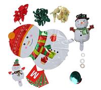 Picysa Juego de Banderas de Papel Navideñas, Encantadores Banderines y Globos Decorativos para Fiestas Temáticas, Material Seguro y Ecológico, Incluye 40 Globos de Muñeco de Nieve