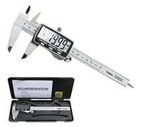 Pie de Rey Digital,Vodlbov Calibre Digital 150mm/6Pulgadas de Acero Inoxidable,calibrador Micrómetro con gran pantalla LCD,Profesional Medición de Diámetro Interior,Exterior,Profundidad y Escalera