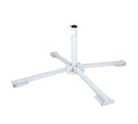 Aktive - Base sombrilla, color blanco, 3 patas metal, soporta máx. 18,9 kg, medidas abierta 86x86x34 cm, medidas cerrada 14x14x41 cm, mástil D25-38 mm, pie sombrillas, base parasol plegable