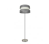 Pie salon color gris-beis con armazon niquel home fabrilamp