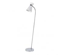 Pie salon petra 1xe27 blanco/cromo 139x39x25 cm orientable