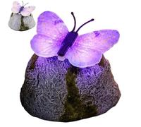 Piedra de jardín - Piedra de jardín con luz LED solar con | piedras decorativas de jardín, para césped, interior, exterior, estanque, patio, y terraza