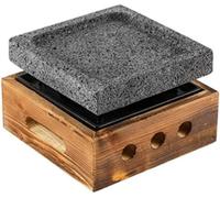 Piedra para parrilla resistente a altas temperaturas, ideal para preparar carne y para barbacoas, que incluye una tabla de madera natural, perfecta para los amantes de la cocina y la parrilla al aire