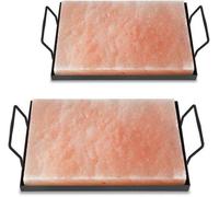 Piedras para parrilla Himalaya, 30x20x3 cm – 2 unidades, con base negra, para una cocción natural a la parrilla