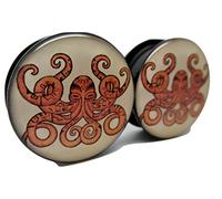 Pierced Republic Tapones para los oídos de pulpo tribal - Acrílico atornillado - 10 tamaños par, Acrílico