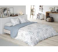 Pierre Cardin® Funda Nórdica 4 Piezas, 180 x 200 cm, 100% Algodón, Gramaje 120g/m², 144 Hilos, Funda de Almohada 45 x 100 cm, Cierre de Clip, Cama de 180, Jewel Azul